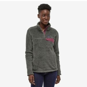 Patagonia Women's Gray and Purple Fleece Pullover